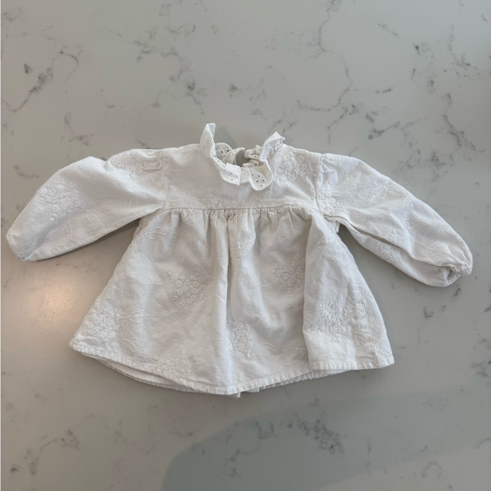 Zara Baby White Lace Baby Blouse